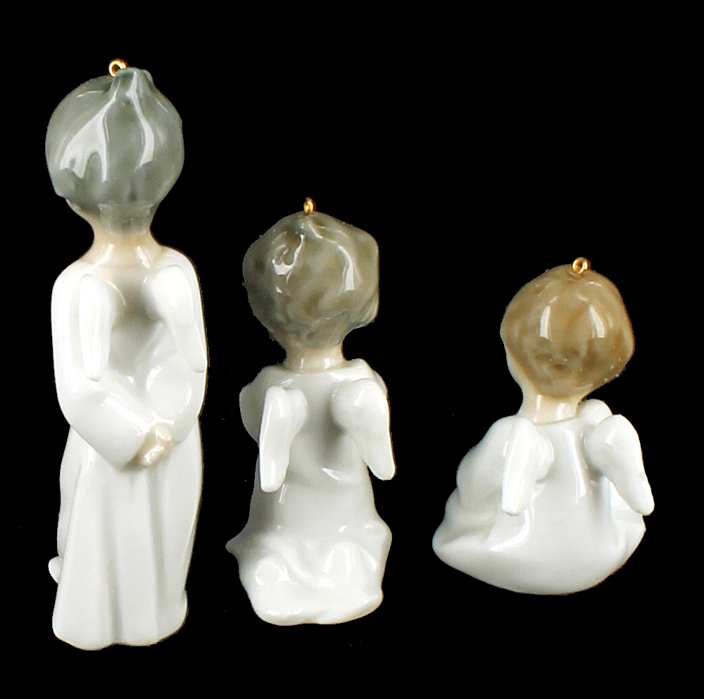 Vintage Lladro Miniangelitos 1604 Set 3 Angel Figurines Christmas