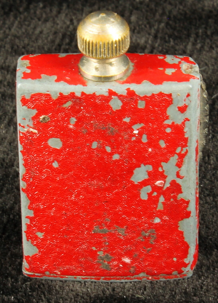 Vintage The Match King Flint Strike Lighter Red Metal Polo Player