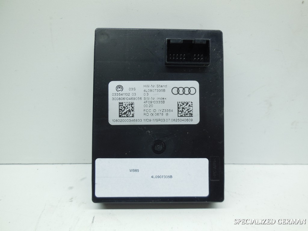 Audi Q7 Keyless Entry Reader Module Antenna 4L0907335B