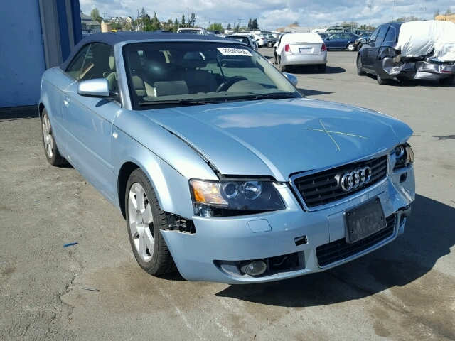 2004 Audi A4 Cabriolet 1 8t Automatic Blue Damaged Front 2004 Audi A4 Cabriolet 1 8t Automatic Blue Damaged Front