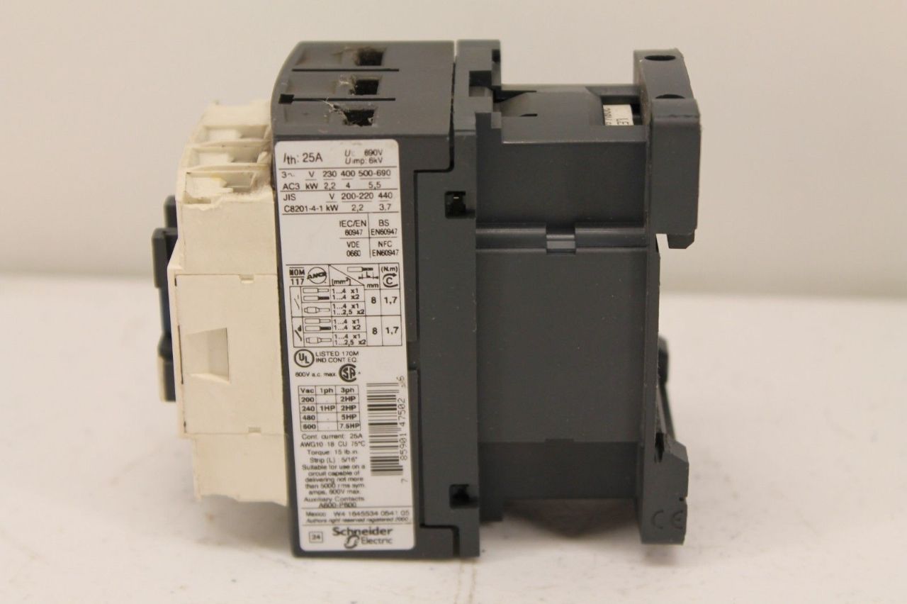 Schneider Electric LC1D09 Contactor 208Vac Coil | PLC Surplus Supply, LLC