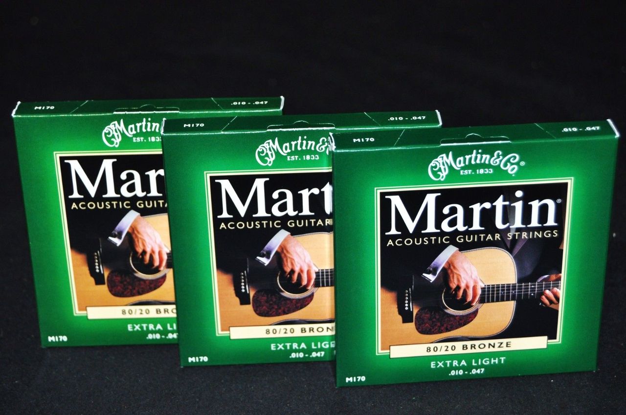 MARTIN M170 EXTRA LIGHT 80/20 (3PACK) BRONZE ACOUSTIC GUITAR STRINGS
