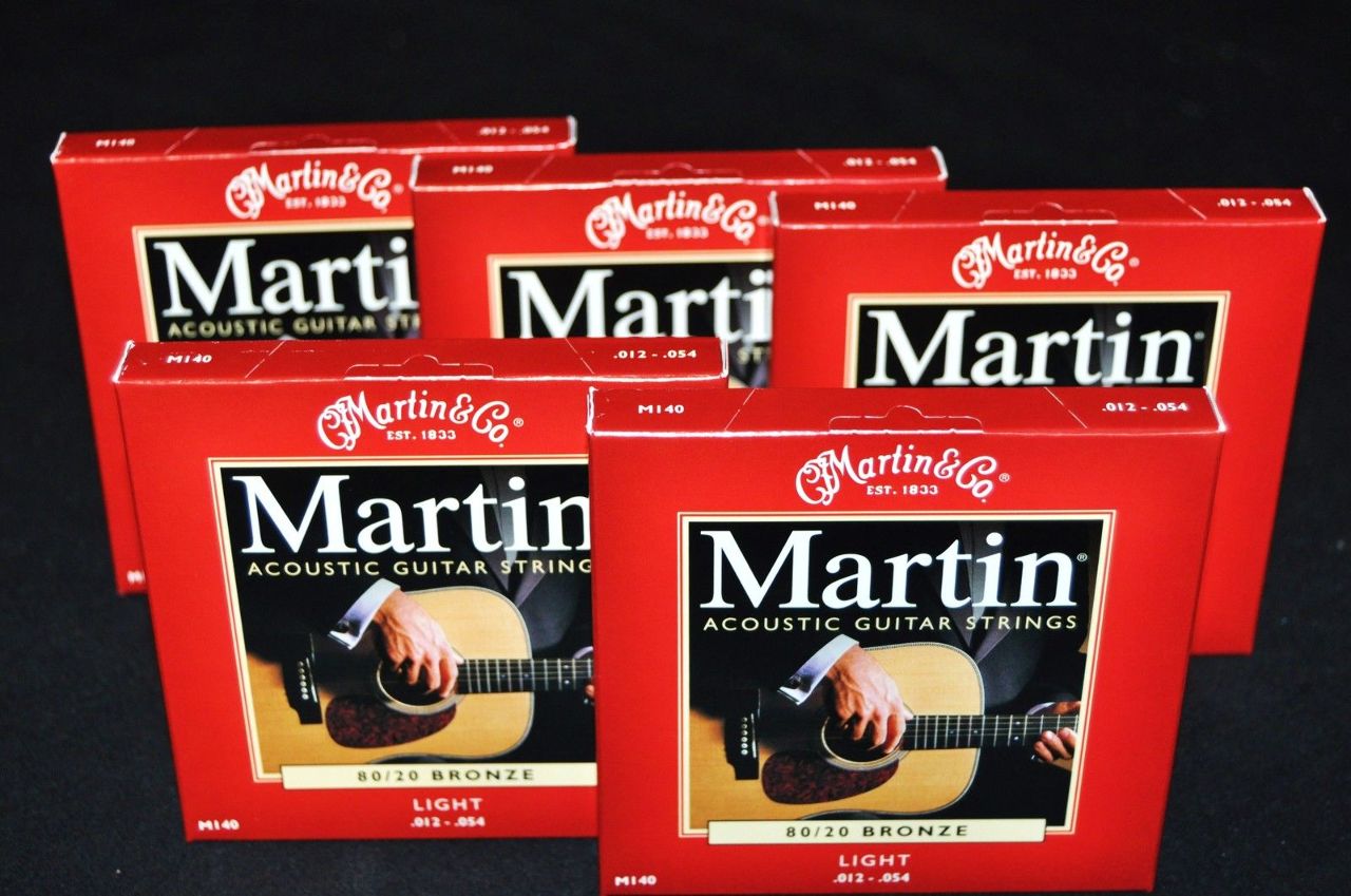 MARTIN M140 LIGHT 80/20 (5PACK) BRONZE ACOUSTIC GUITAR STRINGS