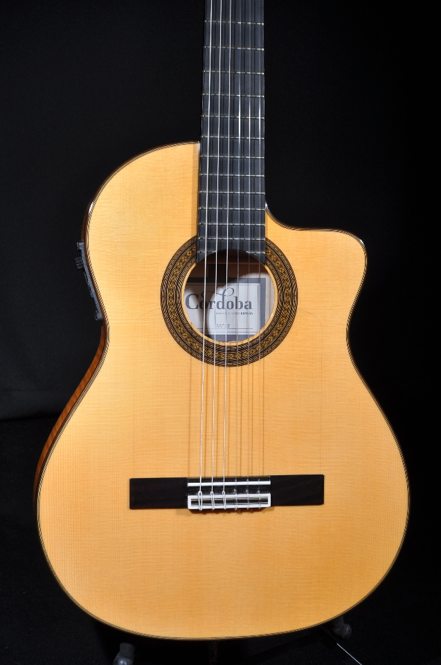 CORDOBA 55FCE THIN BODY SPANISH NYLON AC/EL GUITAR W/HARDSHELL