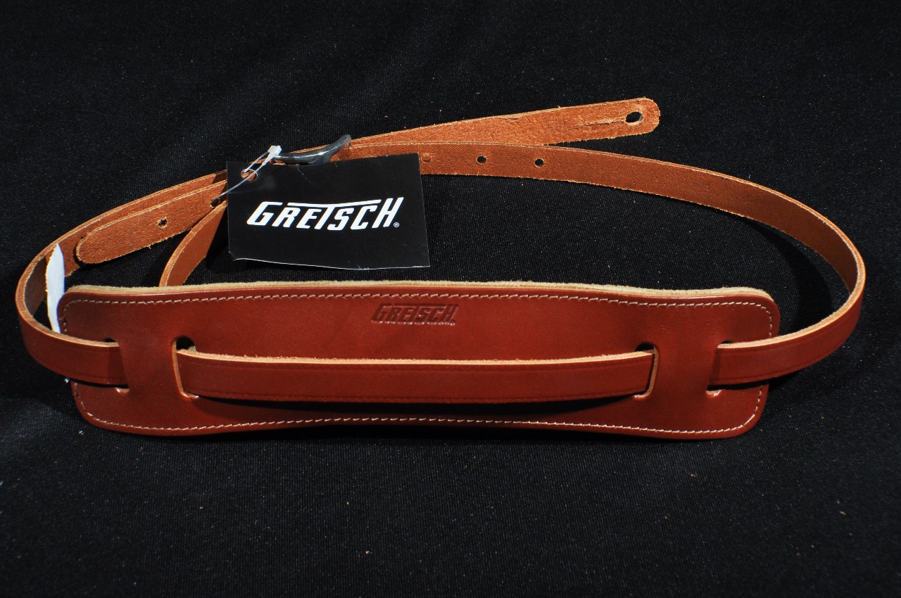 Gretsch Skinny Leather Guitar Strap Walnut New StreetSoundsNYC