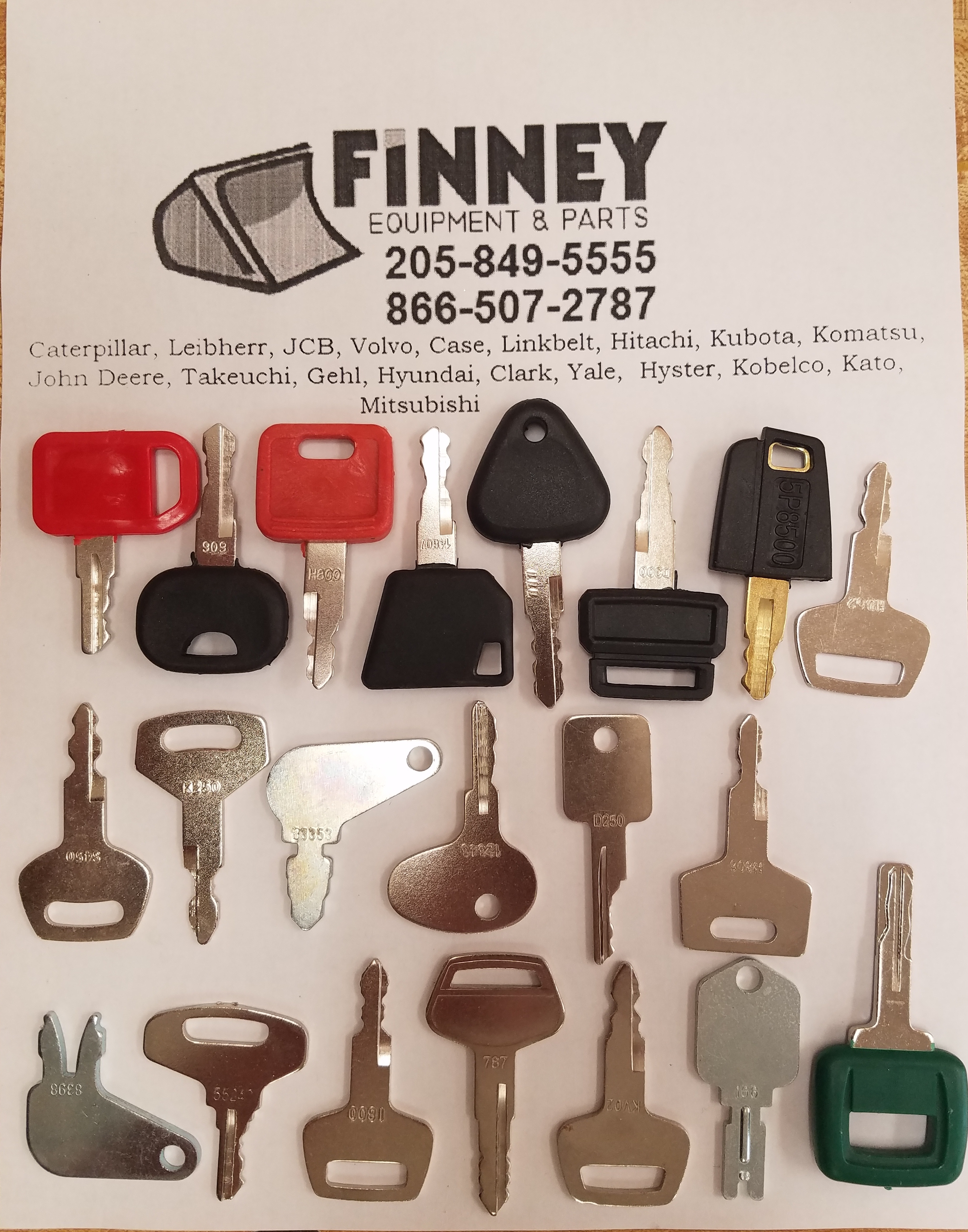 5PC S450 Ignition Key Steel Fit For JCB Linkbelt Sumitomo