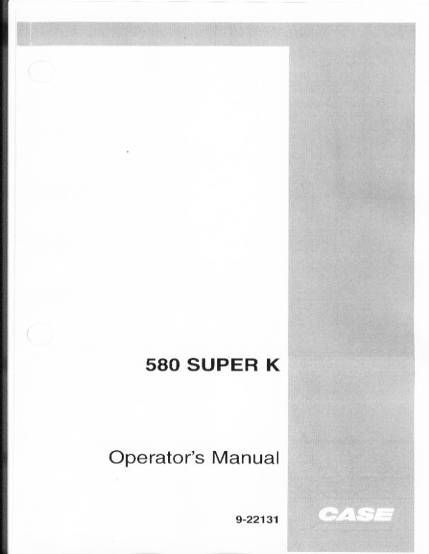 Case 580K SK Super K Tractor Loader Backhoe Parts Catalog Manual Improved Access Emo 40386