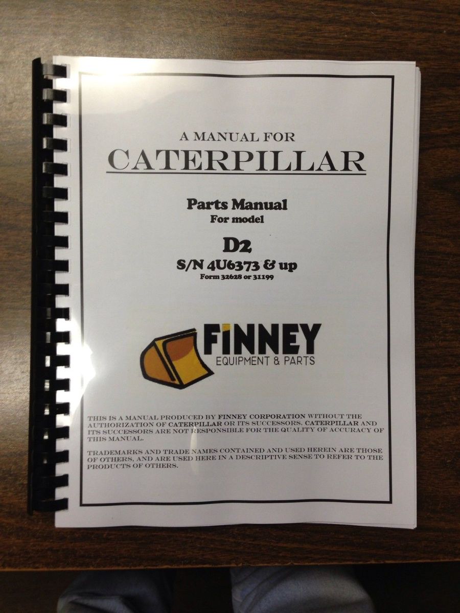 Cat Caterpillar D2 Parts Manual Book Dozer 4U S/N 4U6343 & UP Finney