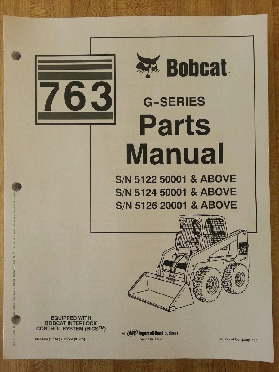 Bobcat 763 763G Skid Steer Parts manual book 6900986 | Finney Equipment