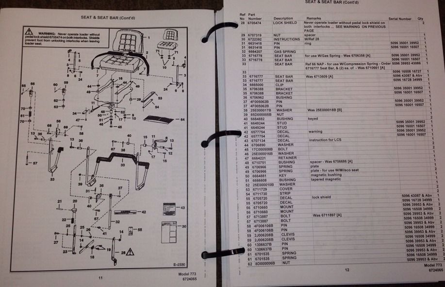 Bobcat 773 Parts Manual Book Skid steer loader 6724065 NEW ... bobcat 763 hydraulic diagram 