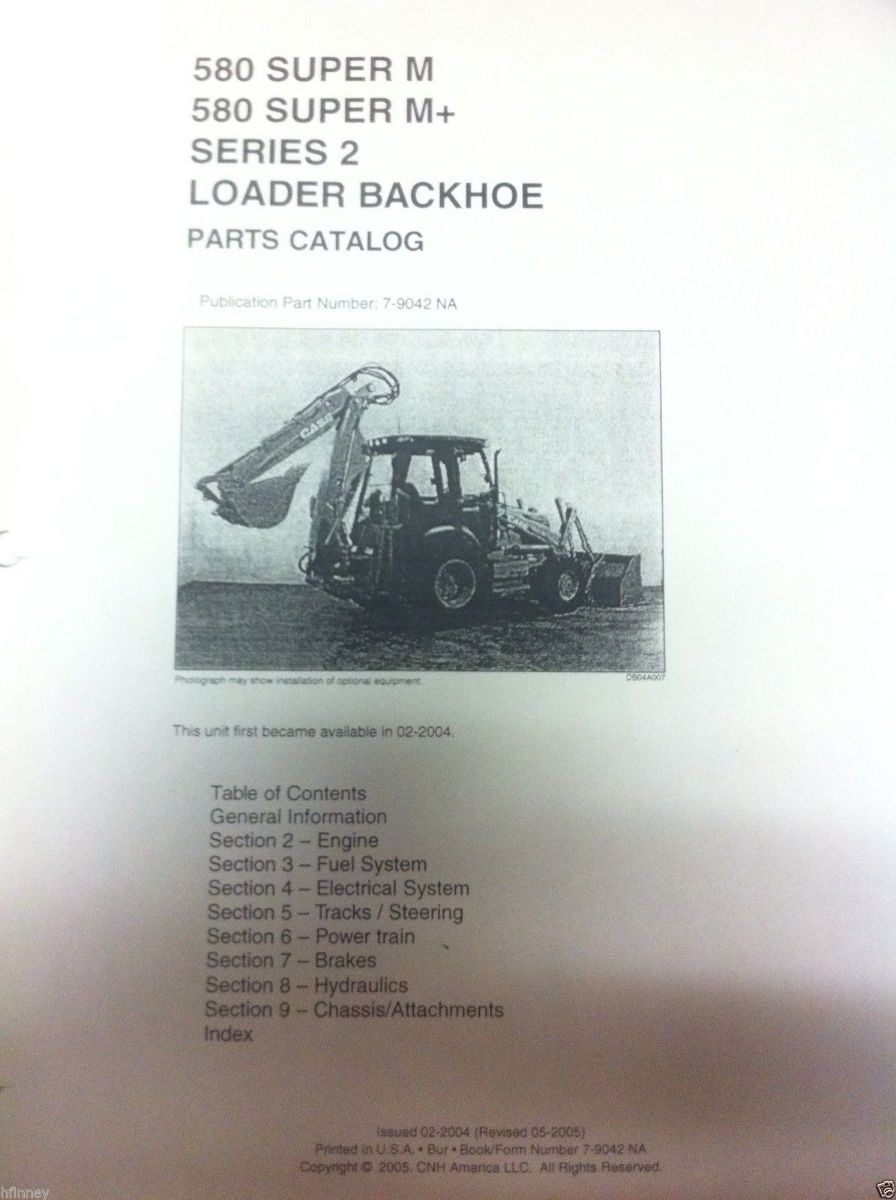 Case 580SM Super M M+ Series 2 II Backhoe Parts Manual Catalog ENGLISH