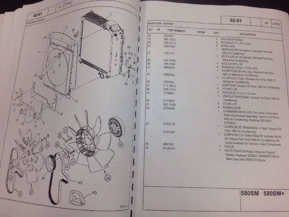 Case 580SM Super M M+ Series 2 II Backhoe Parts Manual ... kobelco fuse box 