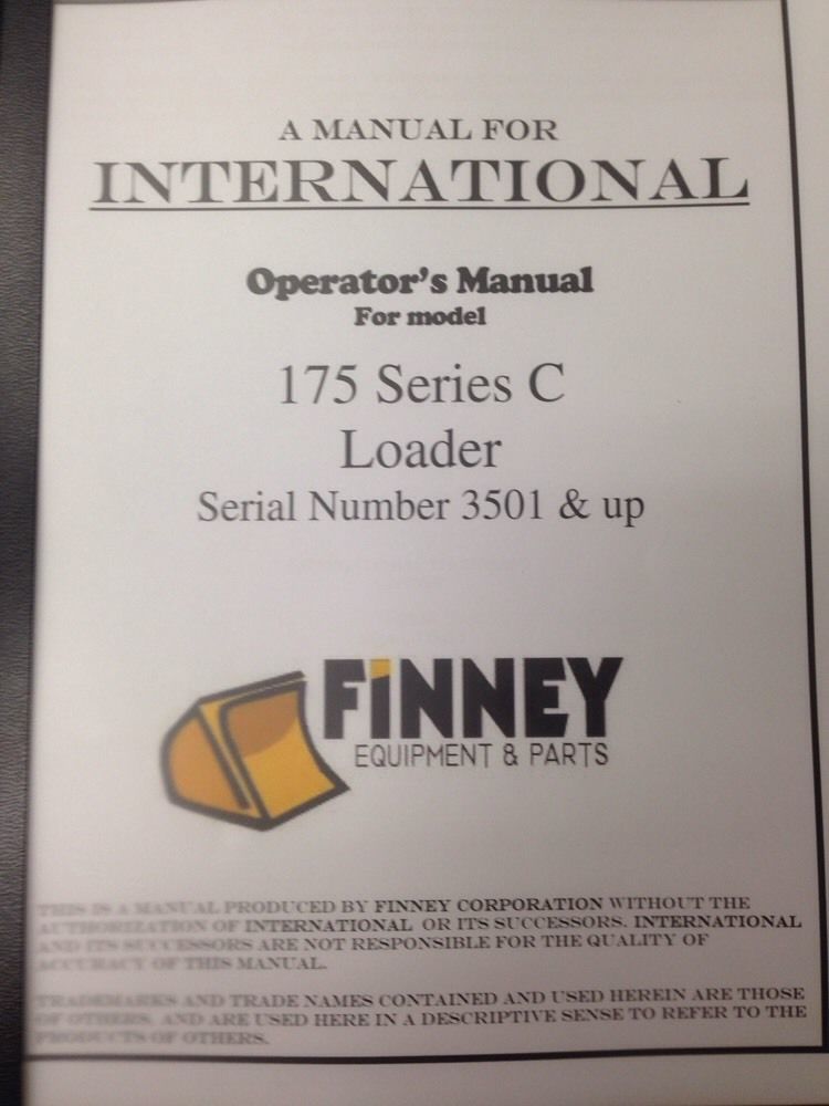 IH International Dresser 175C Crawler Loader Operators Maintenance