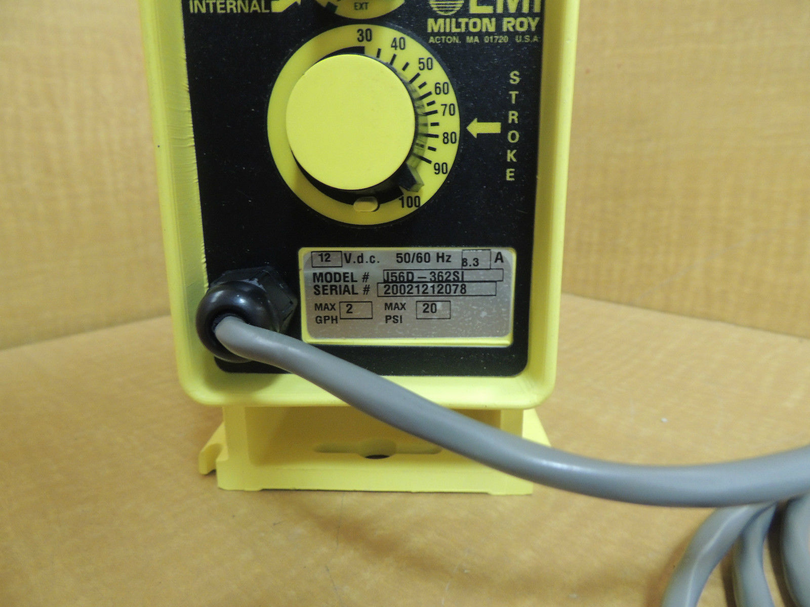 New LMI Milton Roy J56D362SI J56D362SI Metering Pump 20 Max PSI 12VDC