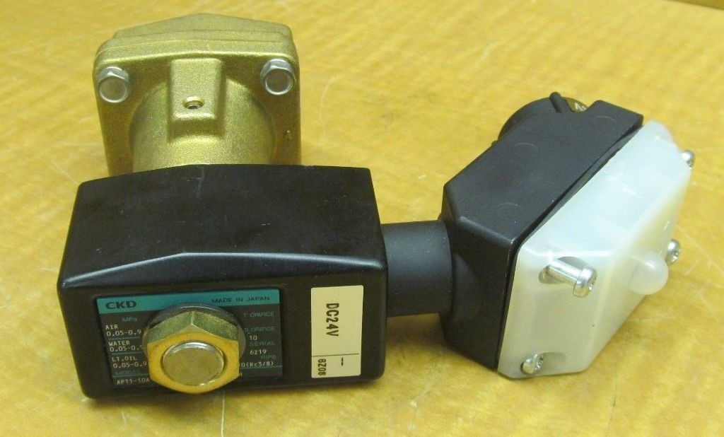 New CKD Solenoid Valve AP1110A 3/8" Pipe 10 B Orifice 24 VDC Inline Mount eBay