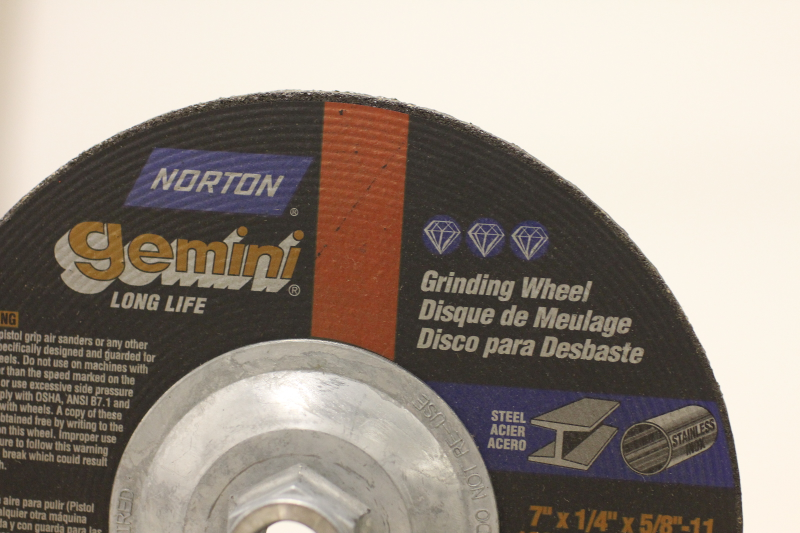 New Norton Gemini DC714HG Grinding Wheel 7"x1/4"x5/811, 8600 RPM, Box