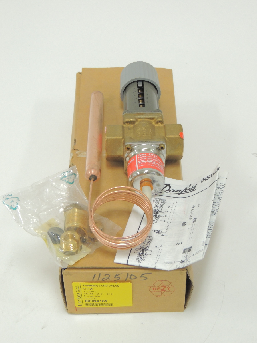New Danfoss Thermostatic Valve AVTA 25 Range 25°C To 65°C, 2 m Cap. Tube