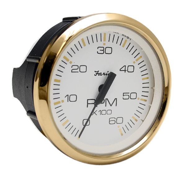 Faria TC9266A Prestige Series White 6000 RPM I/O Boat Tachometer Gauge