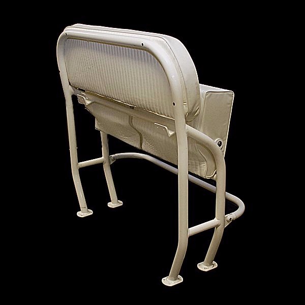 Mako Cream 44 x 21 1/2 x 44 1/2 Inch Aluminum Boat Flip Up Leaning Post