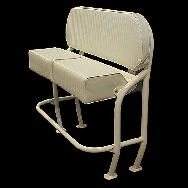 Mako Cream 44 x 21 1/2 x 44 1/2 Inch Aluminum Boat Flip Up Leaning Post