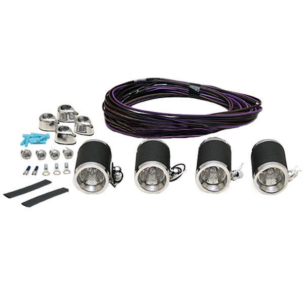 MALIBU 6170201PBLKW ALPHA G3 TOWER WRINKLE BOAT HALOGEN LIGHTS (SET OF