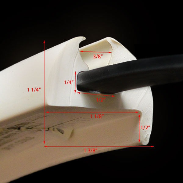 Barbour Boat Rub Rail 02032FR9626037G 1 3/8 Inch x 37 Foot OffWhite