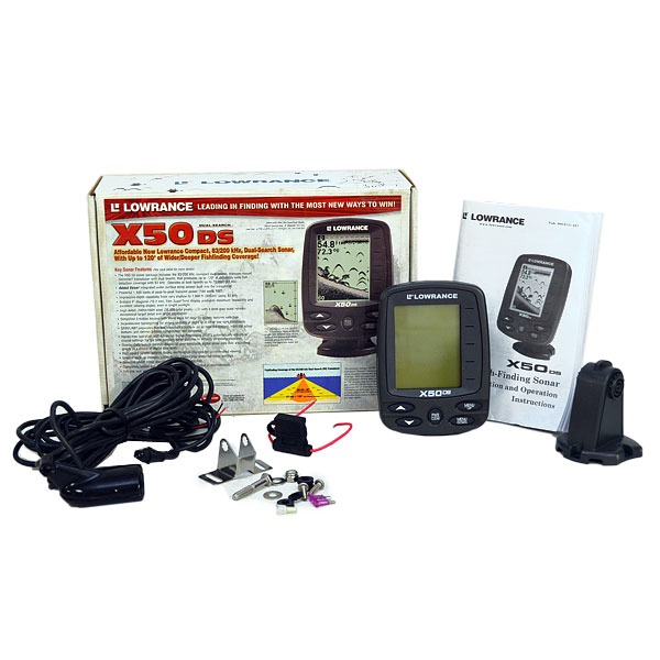 LOWRANCE X50 DS BOAT DUAL SONAR RADAR FISH FINDER W/ TRANSDUCER 000