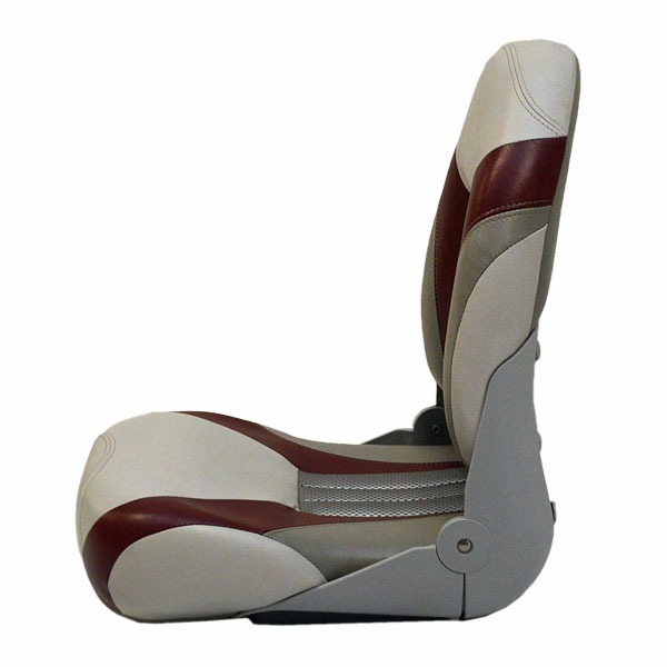 Alumacraft Tempress Gray / Burgundy / Silver Boat Fishing Folding Seat