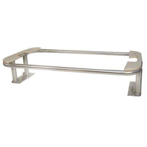 CUSTOM POLISHED 34 1/4 X 17 3/8 INCH ALUMINUM BOAT COOLER HOLDER