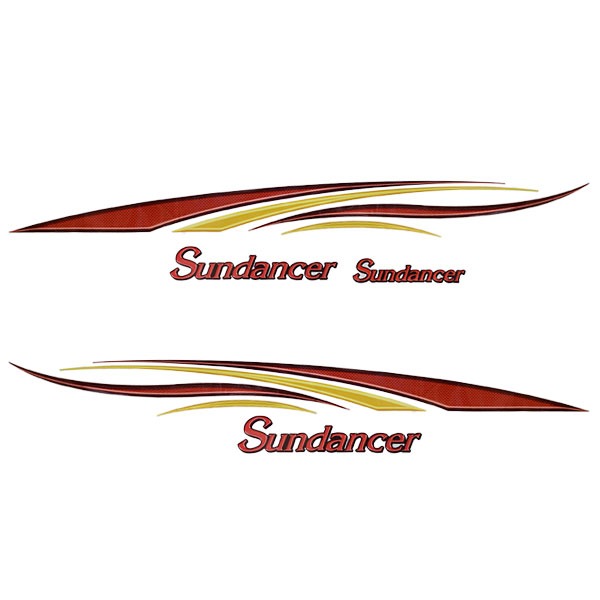 05 Custom Sundancer Yellow Gold Black Pontoon Boat Decal Kit 136808-05