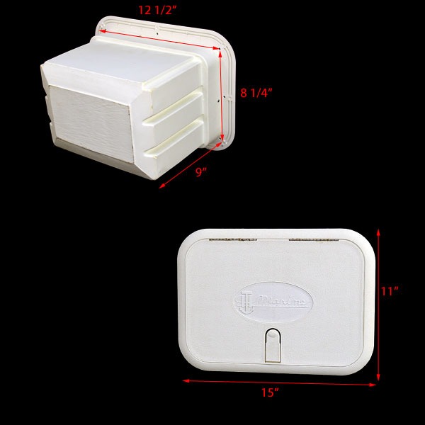 TH Marine Off White 12 3/8 x 8 1/2 x 9 Boat Tackle Storage Hatch Box eBay