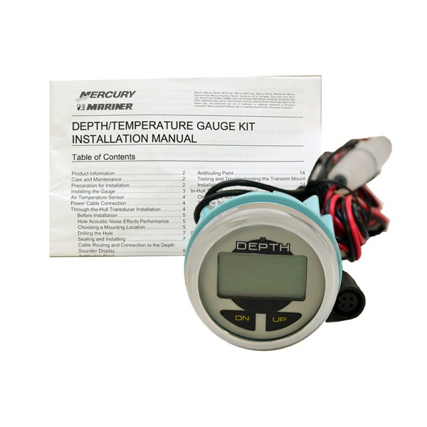 NORCROSS 1000.14T MERCURY SILVER / GRAY 2 INCH BOAT DEPTH FINDER GAUGE
