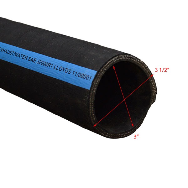 Shields 2003000 Marine 3 Inch ID Softwall Boat Wet Exhaust Water Hose