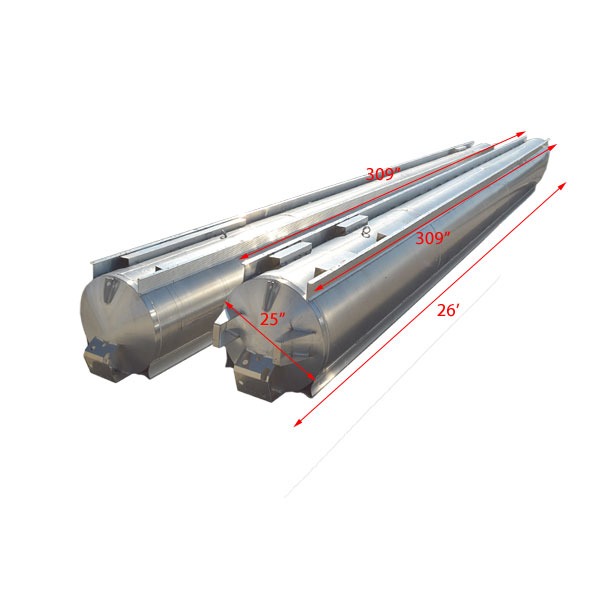 Custom 26 Foot x 25 Inch Alum Pontoon Boat Float Log Tubes Like New
