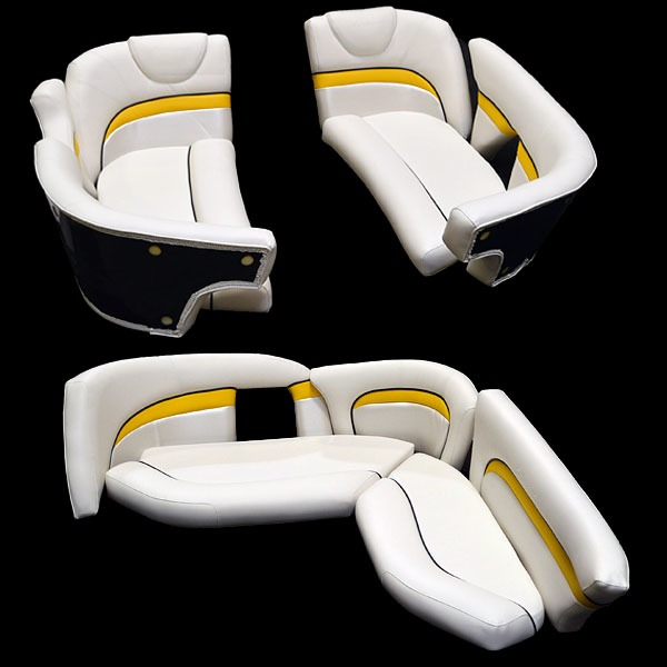 Hurricane 2013 SD 2000 OB Yellow / White Boat Seat Cushion Kit 25026 /
