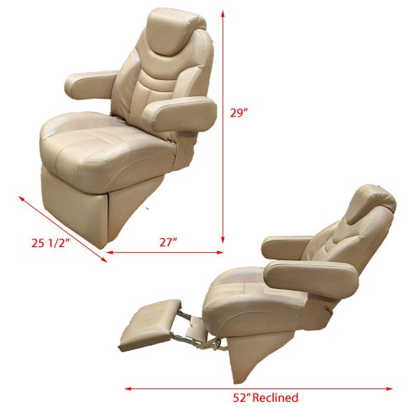 Misty Harbor Reclining Pontoon Boat Captains Chair w/Footrest eBay