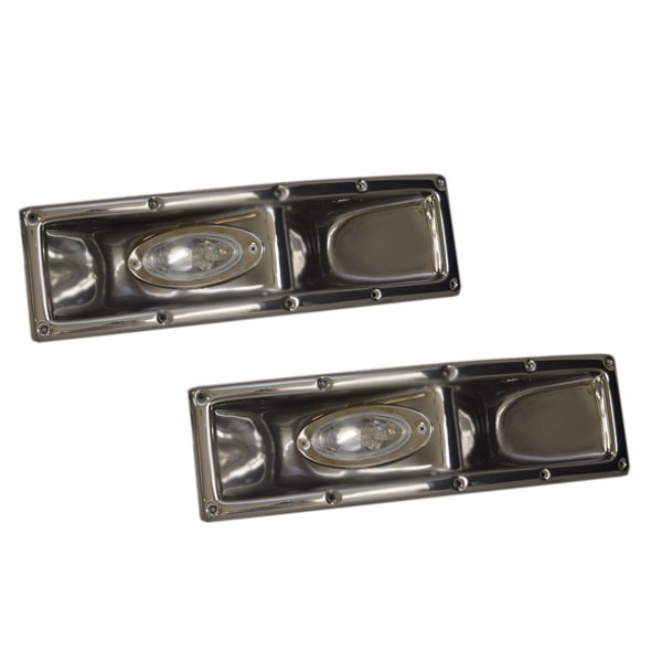 Misty Harbor Smoke Chrome 19 Inch Plastic Pontoon Boat Dock Light (Set