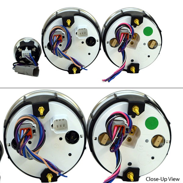 Faria Custom Silver / Black Oversized Boat Multifunction 3 Piece Gauge