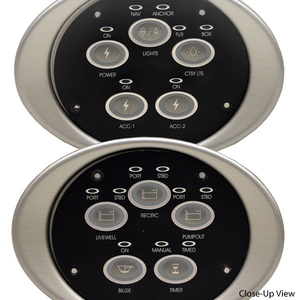 Triton X2 Black Gray 6 3/4 x 4 7/8 Boat Touch Pad Switch Panel Kit