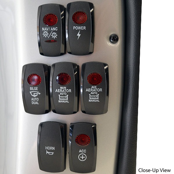 Stratos 200 XL Black Silver Boat Gauge Switch Dash Panel Board 40972D