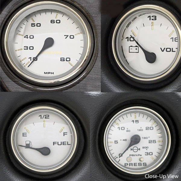 Stratos 200 XL Black Silver Boat Gauge Switch Dash Panel Board 40972D