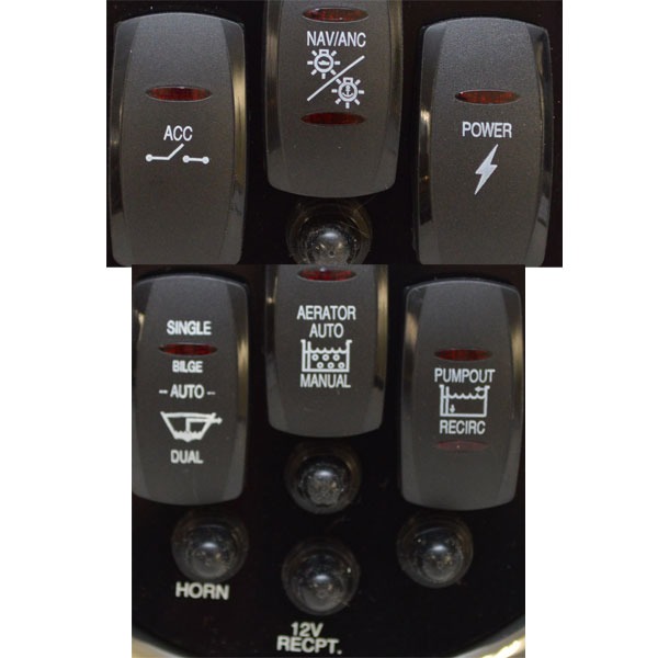 Triton Boats TR121K02084 Boat Carling Rocker Switch Panel Kit w/ Trim