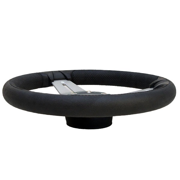 Ranger 5307013 Black / Silver 13 3/4 Inch Vinyl Boat Steering Wheel w