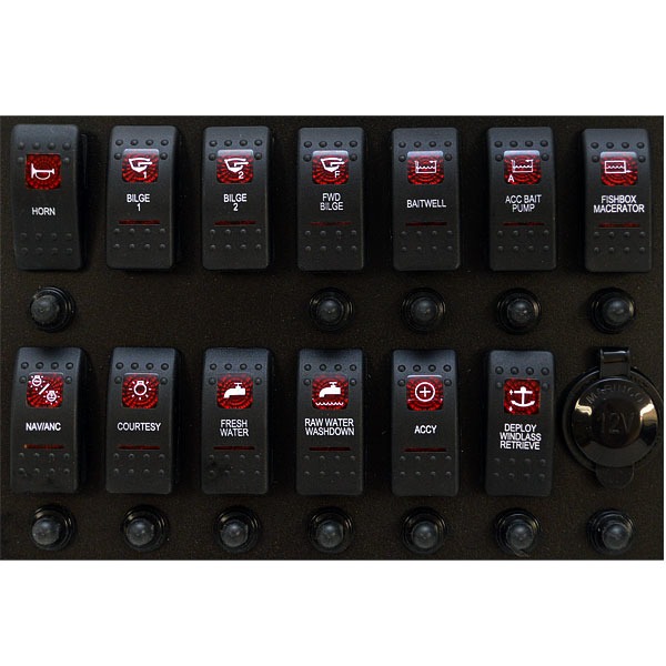 Tracker 284 Mako 2011 Black 11 x 7 5/8 Plastic Boat Helm Switch Panel