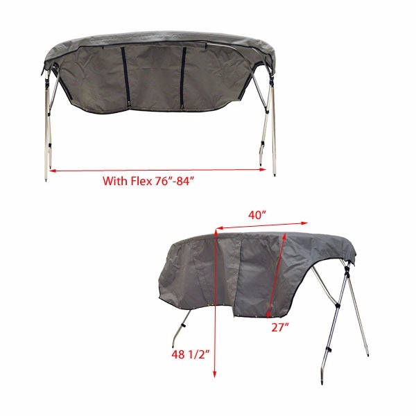 Lund 10 1775 CL 17/18RB 16/17/18PR Gray 7684 Aluminum Boat Bimini Top 1997139 eBay