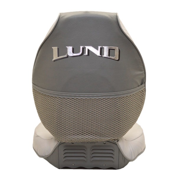 Lund 1988825 Gray Centric Boat Folding Fishing Seat Chair w/ Logo