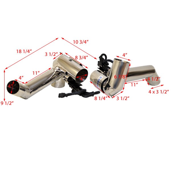 Sea Ray 300 SLX Corsa 89248NT Merc Gen II Boat Exhaust Diverter Kit