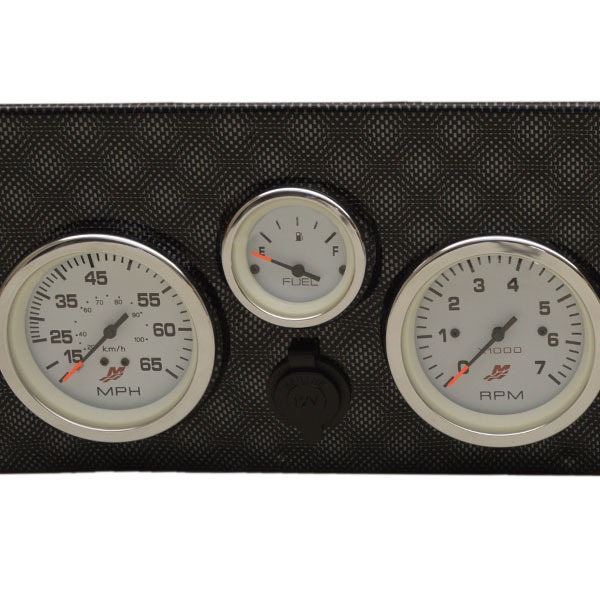 Lund 2088954 Pattern 20 3/4 x 7 In Boat Gauge Dash Panel w/ Switches