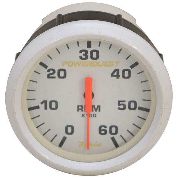 PowerQuest Faria 3 3/4 Inch 6000 RPM Boat Inboard / Outboard Tachometer