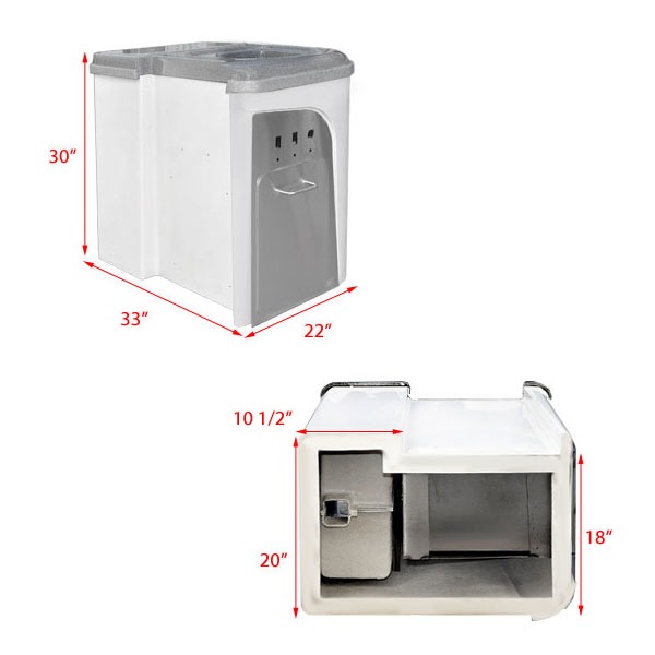 Avalon Fiberglass Pontoon Boat Refreshment Storage Center Sink Console